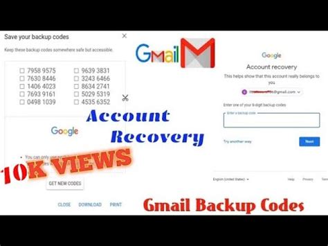 get recovery code gmail