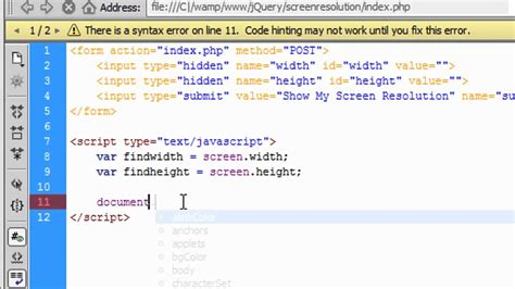 get screen resolution in javascript
