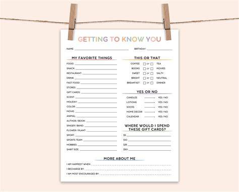 get to know you form template