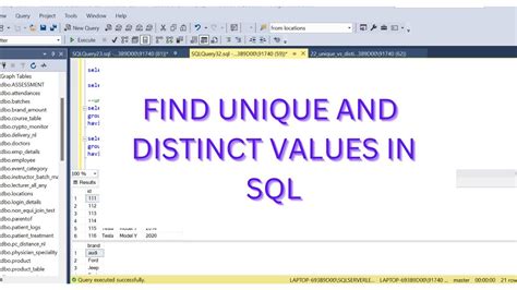 get unique values sql
