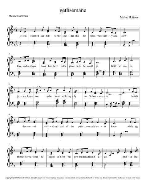 gethsemane hymn sheet music