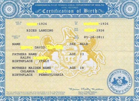 getting a birth certificate copy
