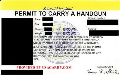 getting a concealed carry permit in maryland