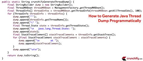 Getting Thread Dump In Java