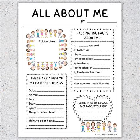 getting to know you worksheet for elementary students