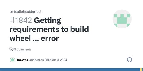 pip3 install Getting requirements to build wheel error_getting requirements