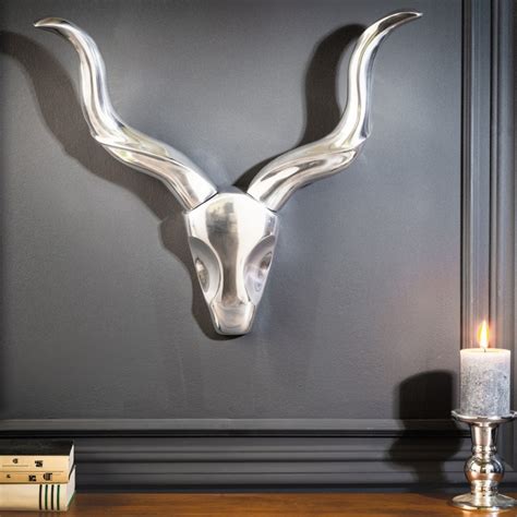 Hirsch Wanddekoration Geweih Silber XXL Geweih, Hirsch, Hirschkopf