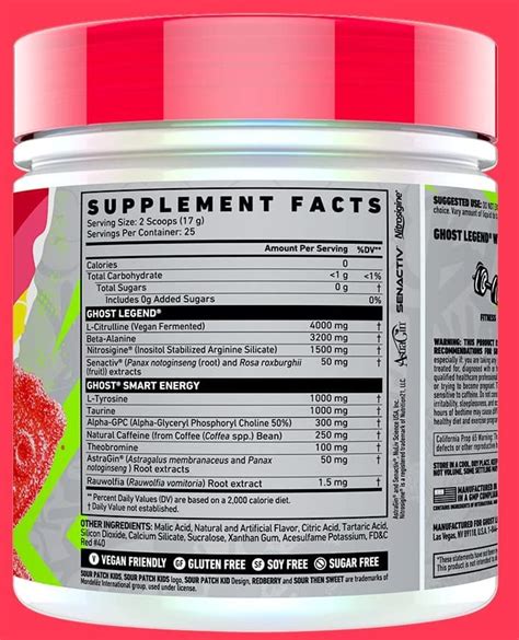 Ghost Pre Workout Can Ingredients