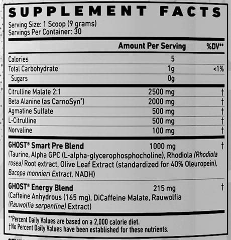 Ghost Pre Workout How Much Caffeine