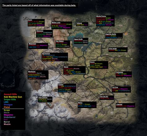 ghost recon wildlands armas mapa