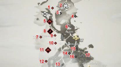 Ghost of tsushima all locations map duckrolf