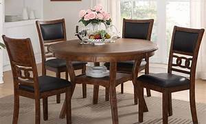 New Classic Gia D170150Sbrn Contemporary 5Piece Dining Table And