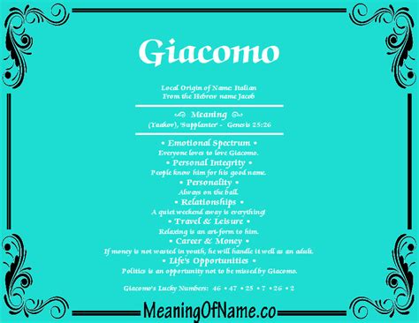 giacomo meaning in english