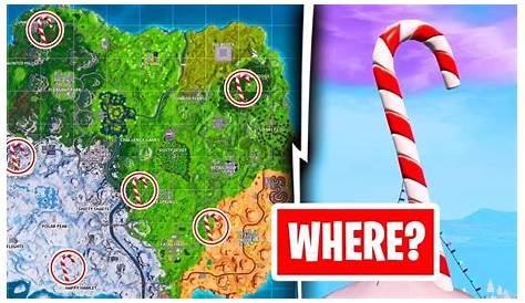 Giant Candy Cane Locations In Fortnite Battle Royale Season 7 2 s Map