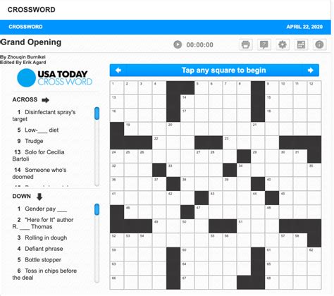 giant crossword puzzle answers usa today