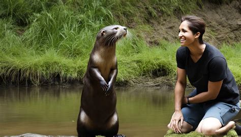 giant river otter size comparison to human