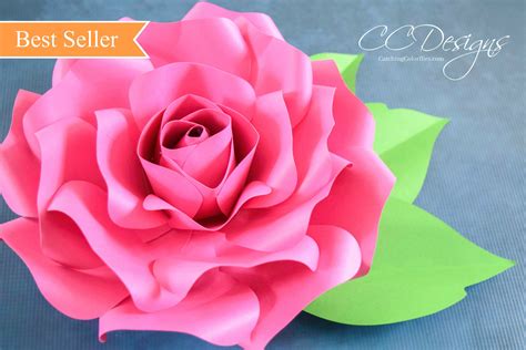 Giant Rose Paper Flower Template
