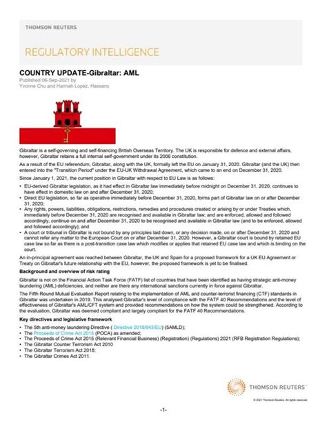 Gibraltar Aml Laws