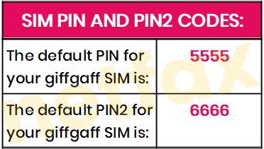 giffgaff sim pin lock code