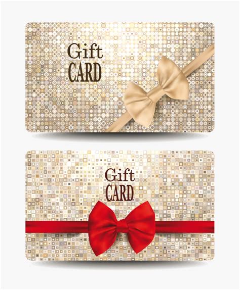 Blank gift card template with bow and ribbon Vector Image
