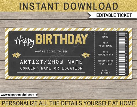 Gift Concert Ticket Template