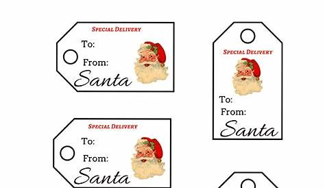 Gift Tag Stickers From Santa Vintage Christmas s North Pole