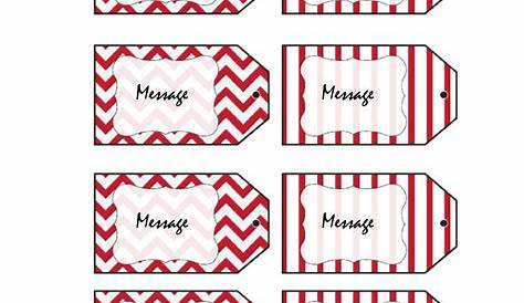 Gift Tag Stickers Template Large Black & White Download Printable