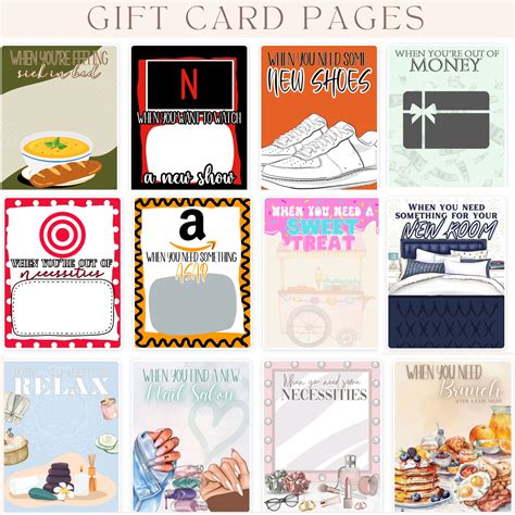 gift card book printables