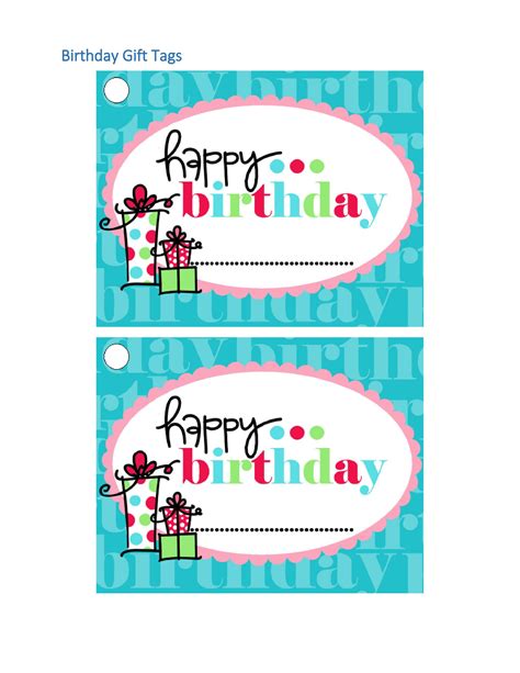 Gift Tag Template A4
