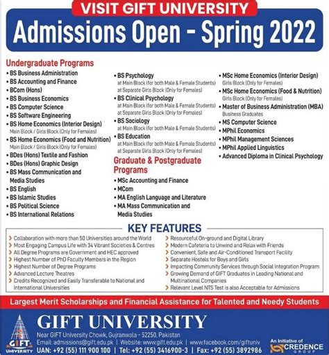 Gift University Master Programs