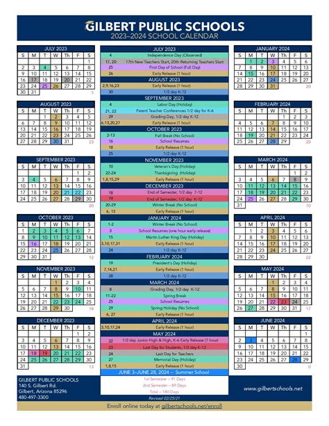 gilbert school calendar 2023-24