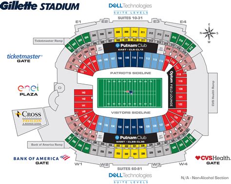 gillette stadium seating chart view