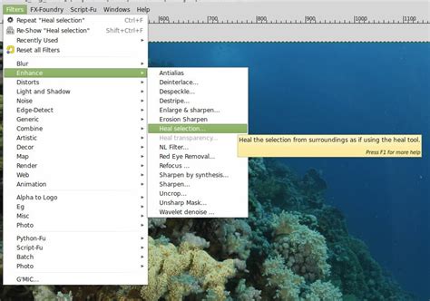 Gimp Filter Heal Selection