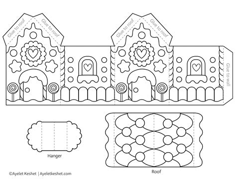 gingerbreadTemplate Gingerbread house template, Gingerbread house