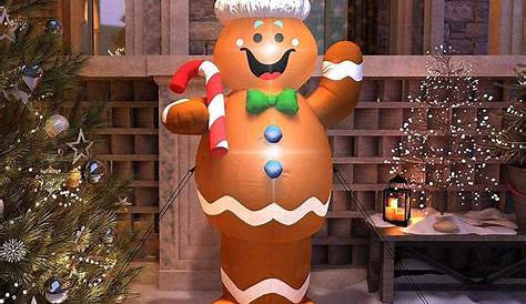 Gingerbread Christmas Blow Up 6' Inflatable Man Holiday Yard Lawn