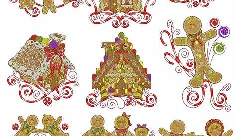 Gingerbread Christmas Embroidery Design Tree Cookie Ornament Felt Machine