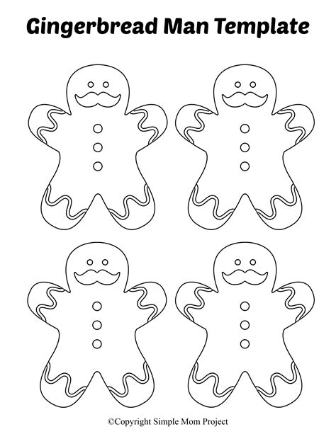 9 Inch Gingerbread Man Templateprintable Gingerbread Etsy Singapore