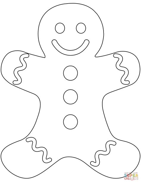 gingerbread man blank coloring pages