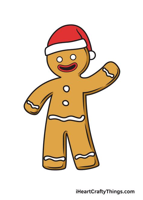 gingerbread man drawing step by