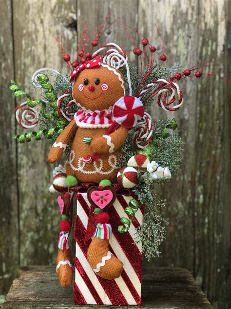 Christmas Decorations Gingerbread Theme Gingerbread Man Arrangement
