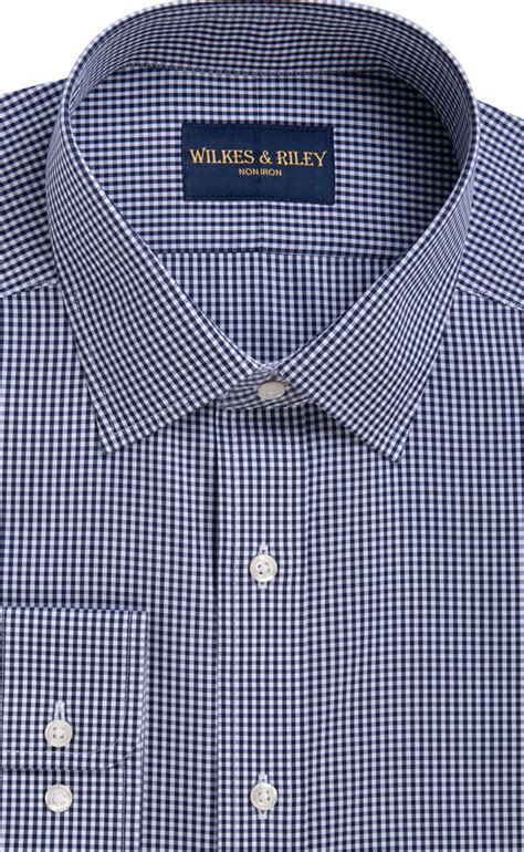 Gingham Spread Collar