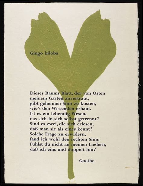 Ginkgo biloba Gedicht von Johann Wolfgang von Goethe