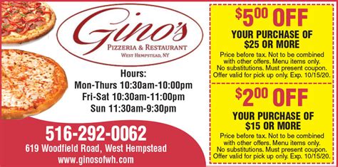 gino pizza near me coupons