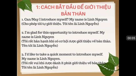 gioi thieu ban than tieng han