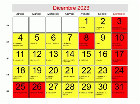 giorni festivi dicembre 2023
