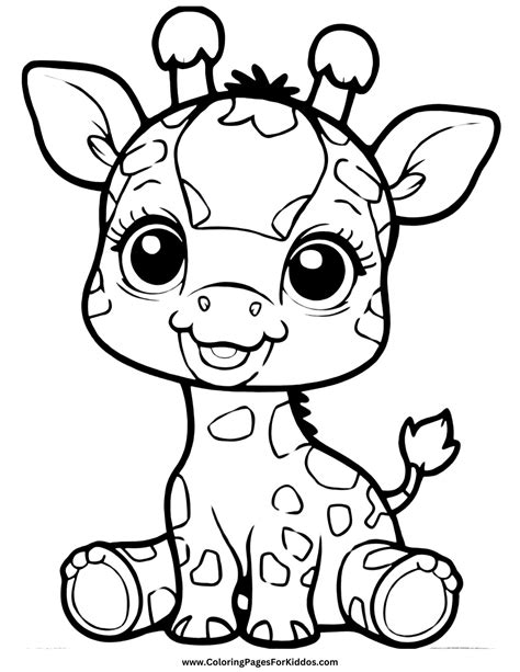 giraffe coloring pages colored printable template
