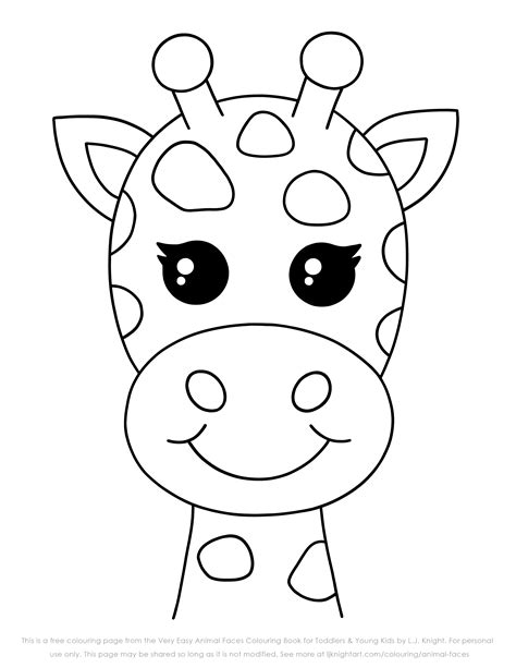 giraffe face coloring pages printable template