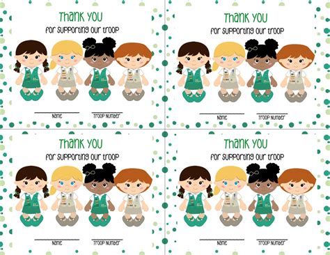 Girl Scout Thank You Cards Free Printable – Show Your Appreciation In Style!