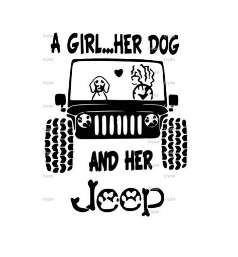 girl dog jeep svg