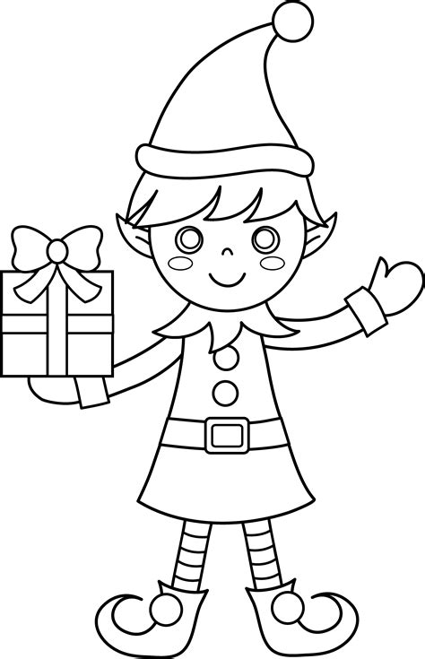 girl elf coloring page